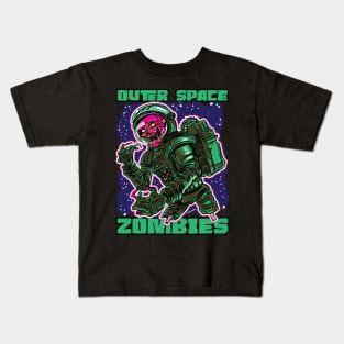 Outer Space Zombie Astronaut Kids T-Shirt